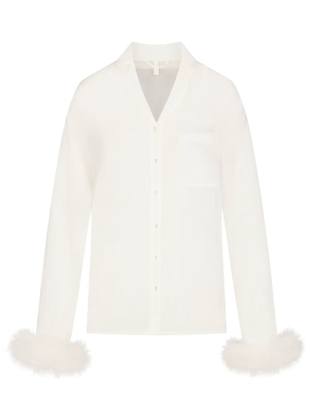Skims Romance Feather Trim Pajama Top